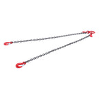 3/8inch 6ft Chain Sling Double Legs with Grab Hooks 11000 lbs Capacity G80 Red