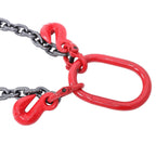 3/8inch 6ft Chain Sling Double Legs with Grab Hooks 11000 lbs Capacity G80 Red