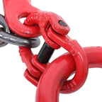 3/8inch 6ft Chain Sling Double Legs with Grab Hooks 11000 lbs Capacity G80 Red