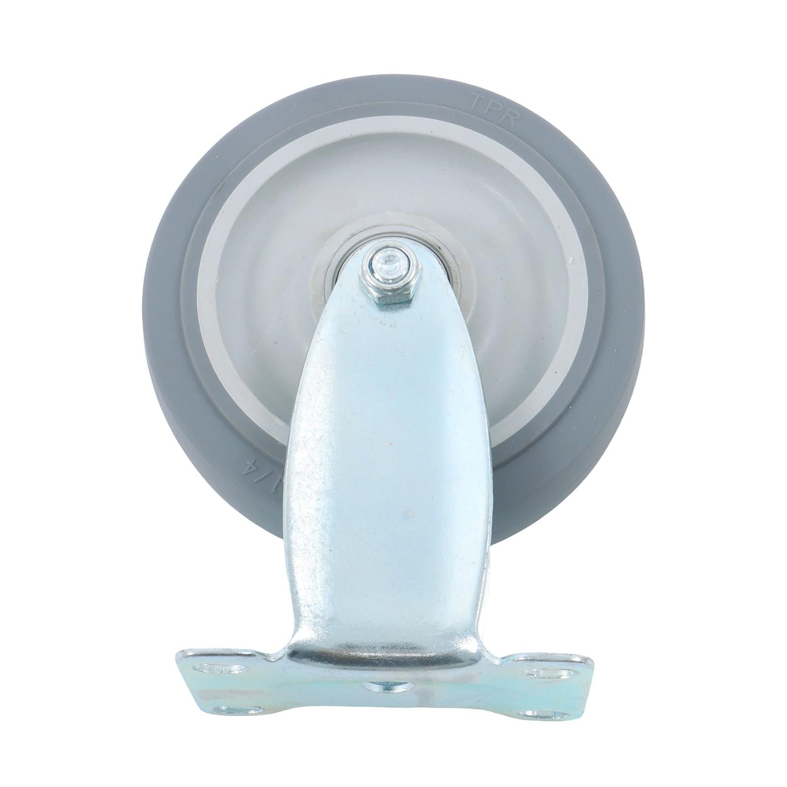 8 Pcs 5 In Grey Non-Braked Heavy Duty Swivel Caster Wheels (4 Fixed, 4 Rotating)