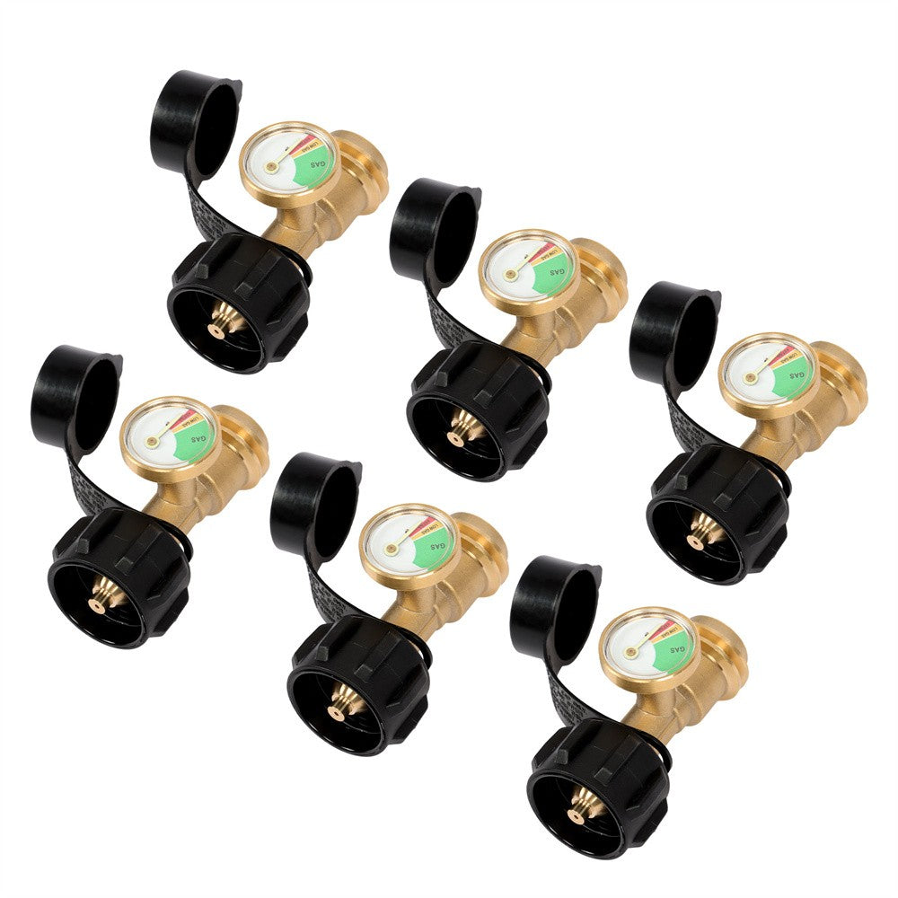 6 Pack Propane Tank Gauge Level Indicator Leak Detector Gas Pressure Meter QCC1