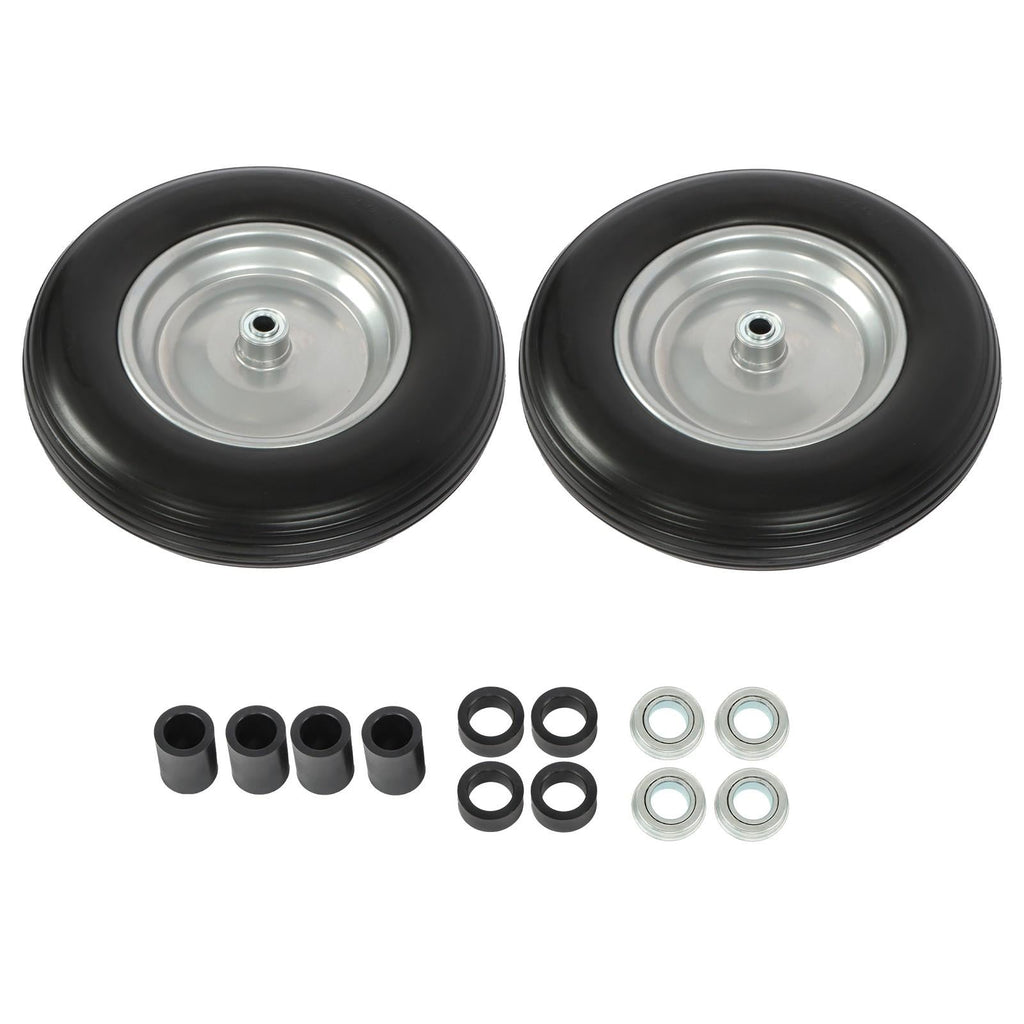 14.5x4-8 Wheelbarrow Tire & Wheel 5/8" Bearings Tire Assembly For Hand Cart 2Pcs