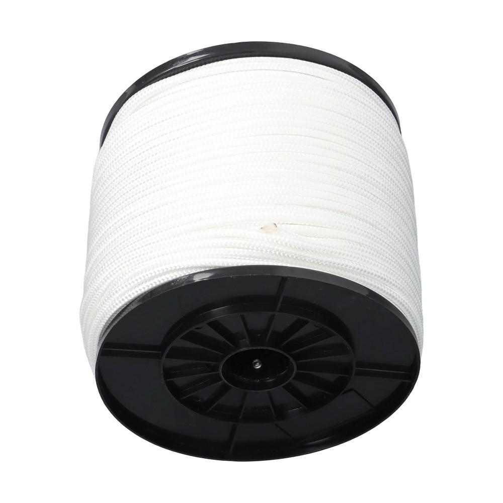 1/4 Inch Nylon Rope 500 Foot Spool 100% Nylon Solid Braid Rope Dyeable White