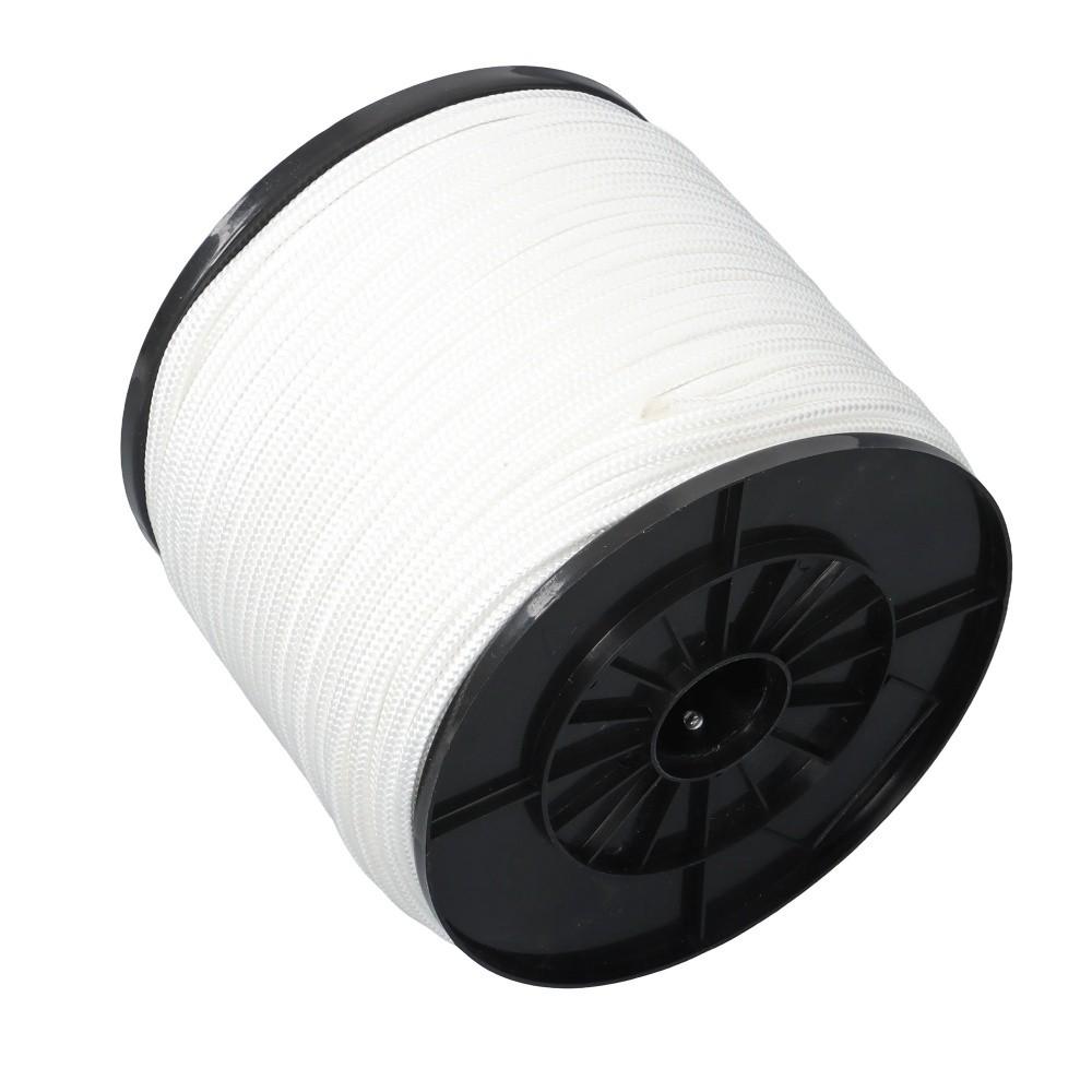 1/4 Inch Nylon Rope 500 Foot Spool 100% Nylon Solid Braid Rope Dyeable White