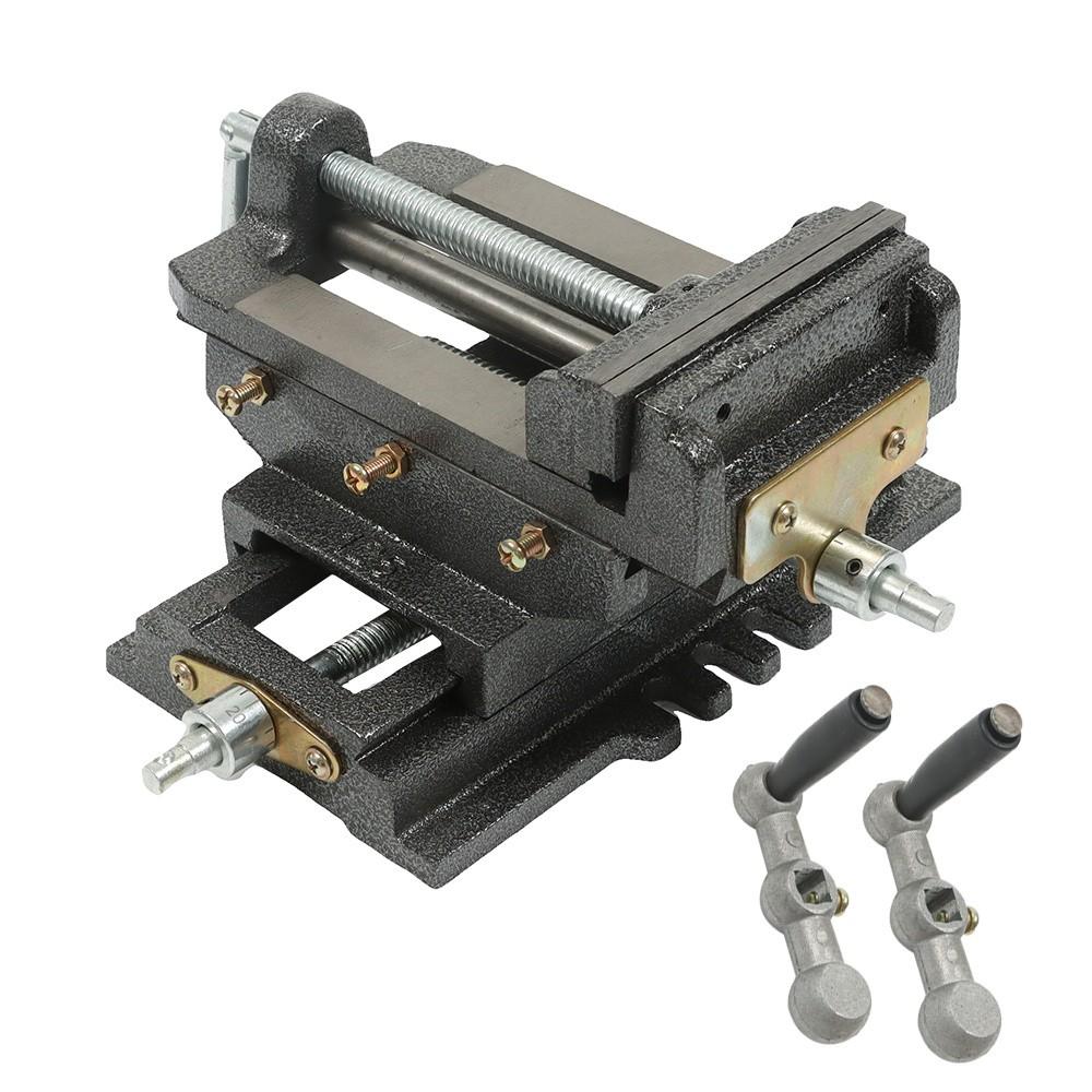 5-In Cross Slide Vise Drill Press X-Y Clamp Heavy Duty Machine Metal 2 Way Black