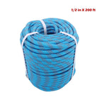 1/2"×200' 48 Strands Polyester Braided Arborist Rope Blue & Red Rigging Rope