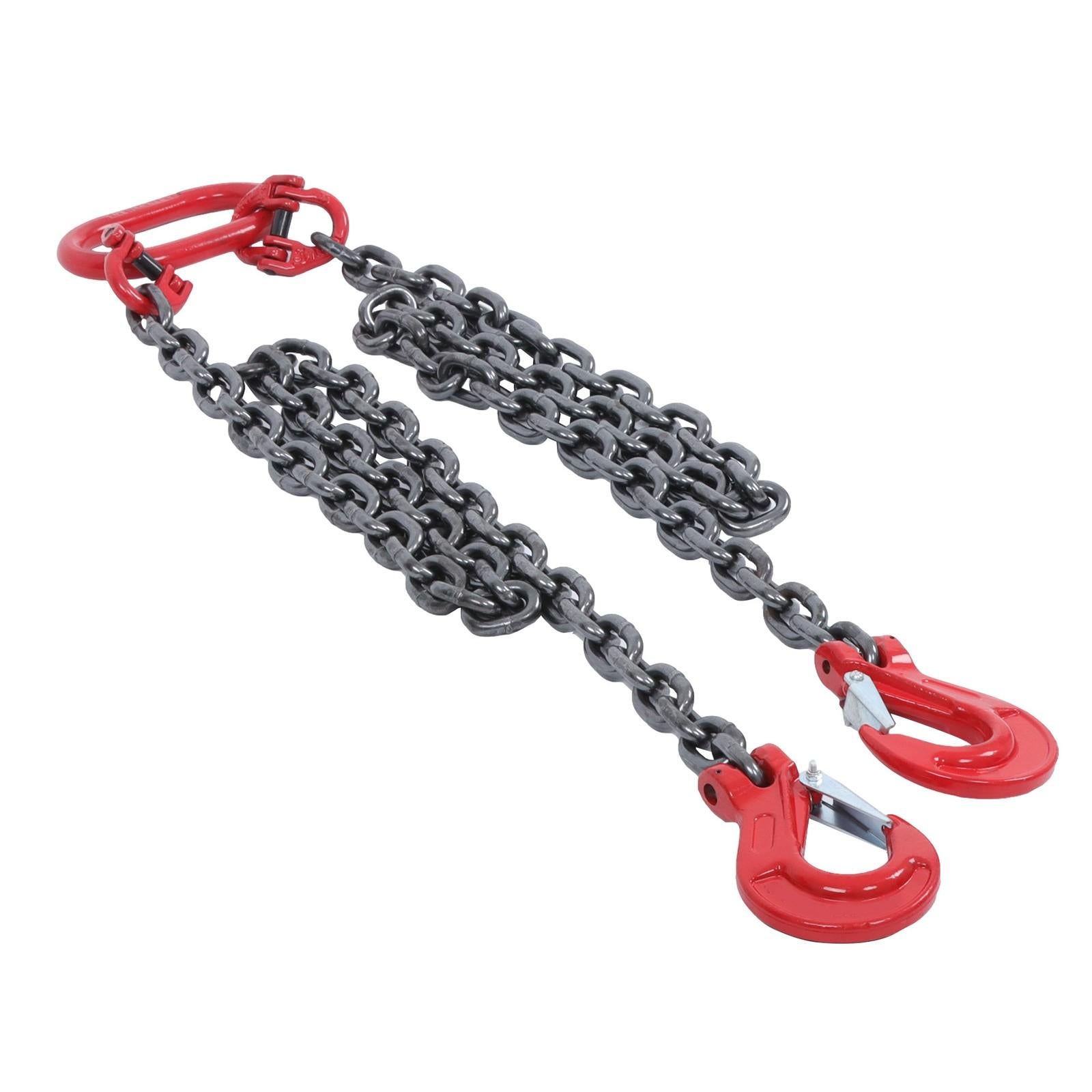 4 Ton/8800 lbs Capacity 3/8" x 5' G80 Chain Sling Double Legs w/ Grab Hooks