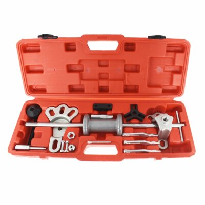 17Pc Slide Hammer Dent Puller Tool Kit include Wrench Adapter Axle Bearing Hub