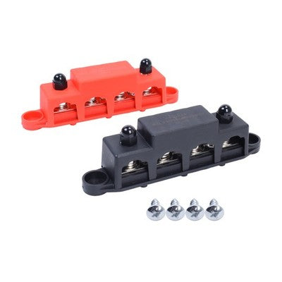 Red Black 5 16 4 Stud Power Distribution Busbar Bus Bar with Cover Fast Ship