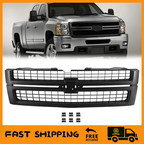 Front Upper Grille Matte Black Fit Chevrolet Silverado 2500 3500 HD LT 2007-2010