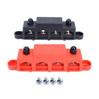 Red Black 5 16 4 Stud Power Distribution Busbar Bus Bar with Cover Fast Ship