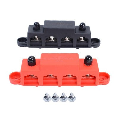 Red Black 5 16 4 Stud Power Distribution Busbar Bus Bar with Cover Fast Ship