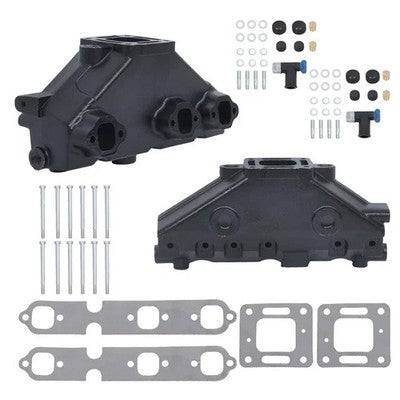 2× Exhaust Manifold For MerCruiser GM V6 1985-2002 175 185 205 262 4.3L 99746A17