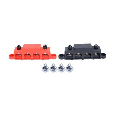 Red Black 5 16 4 Stud Power Distribution Busbar Bus Bar with Cover Fast Ship