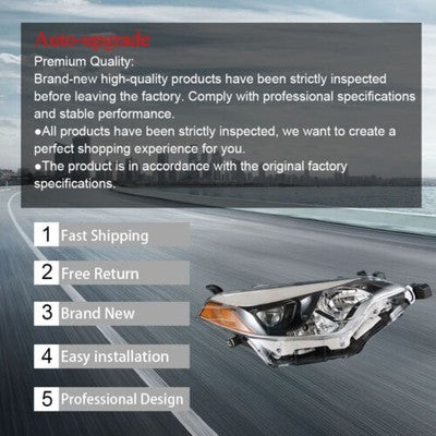 Headlight For Toyota Corolla 2014-2016 Headlamps Passenger Side Clear RH Housing