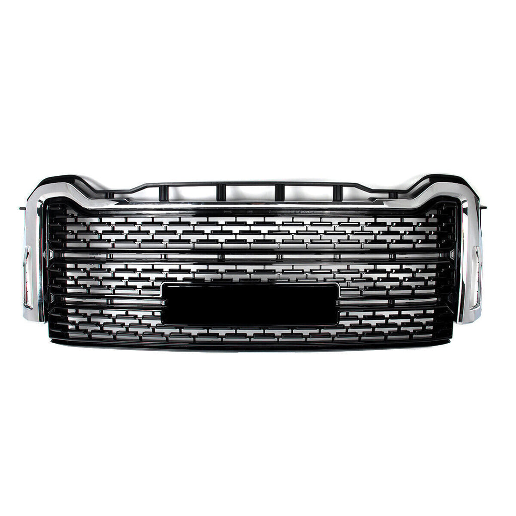 Front Bumper Grille Black w/Chrome Trim Fit GMC Sierra 2500 HD/3500 HD 2020-2023