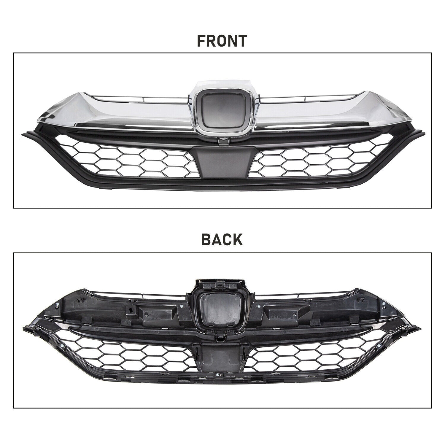 Fit 2017 2018 2019 Honda CRV CR-V Front Bumper Upper Grille Chrome HO1210147C
