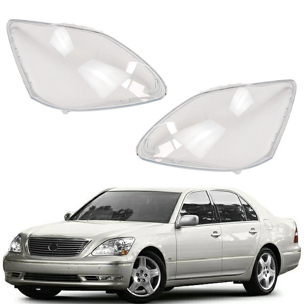 Front Headlight Lens Headlamp Cover Left Right Pair for Lexus LS430 2004 06