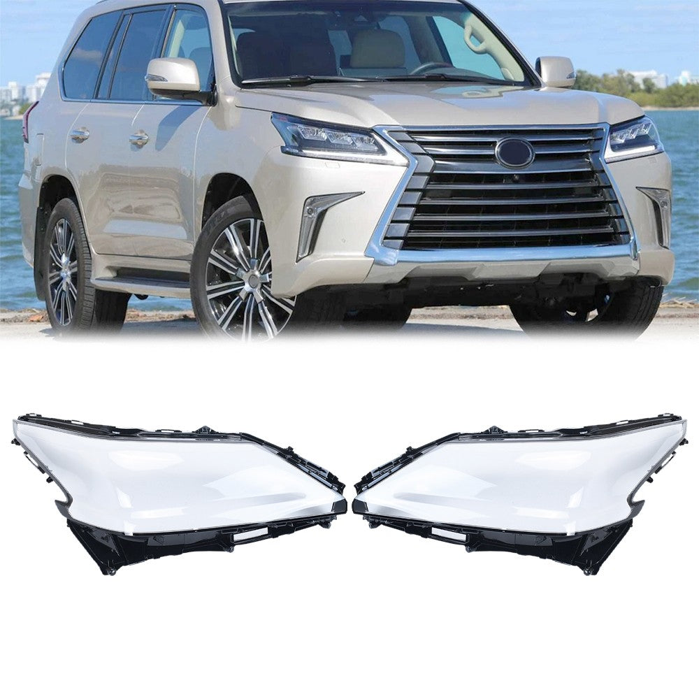 Clear Left Right Replacement Headlight Lens Covers for Lexus LX570 2016 2019