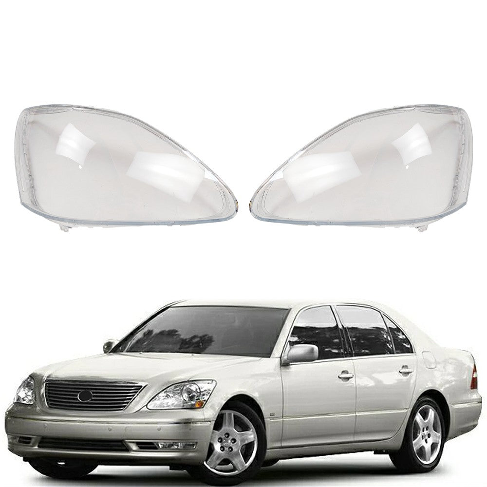 Front Headlight Lens Headlamp Cover Left Right Pair for Lexus LS430 2004 06