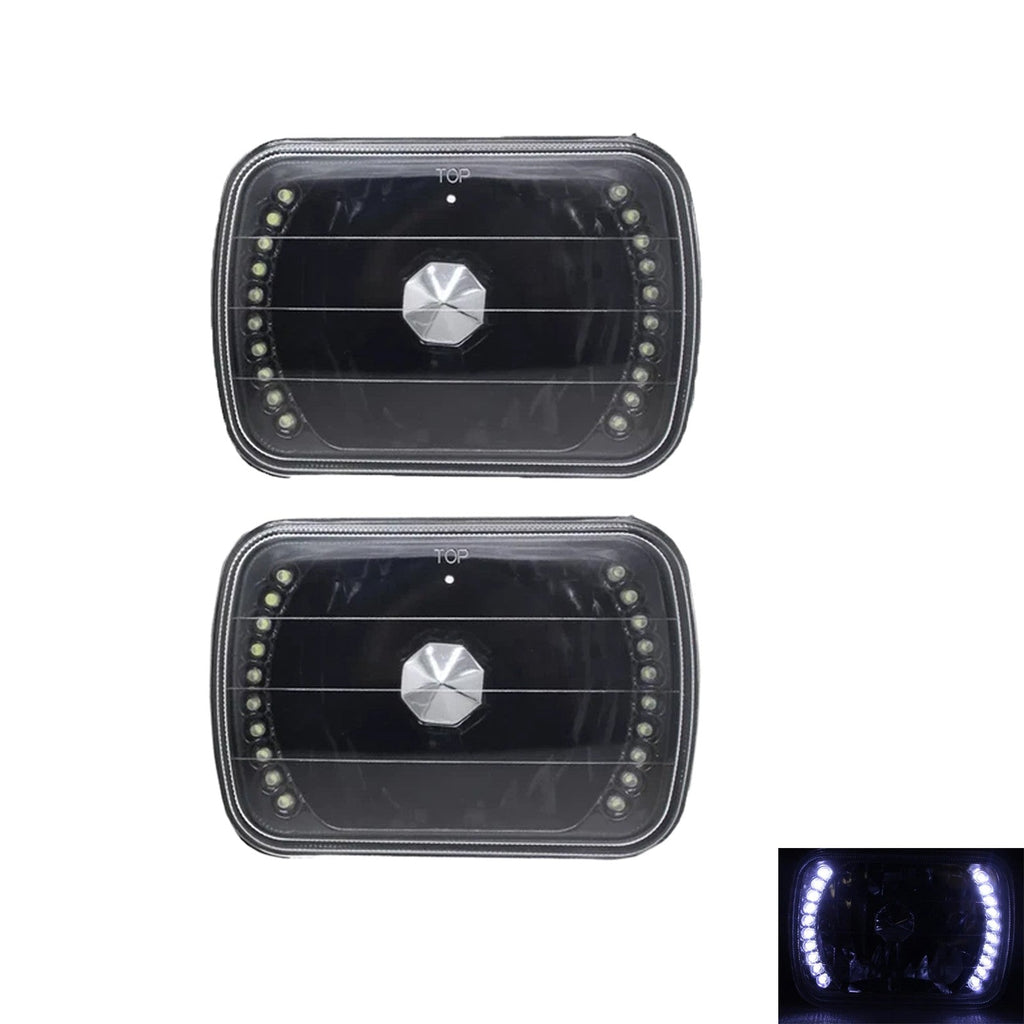 5x7 7x6 LED Headlights Black Housing for Ford F150 F250 F350 1978-1986