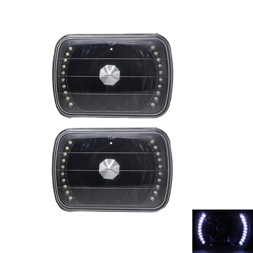 5x7 7x6 LED Headlights Black Housing for Ford F150 F250 F350 1978-1986