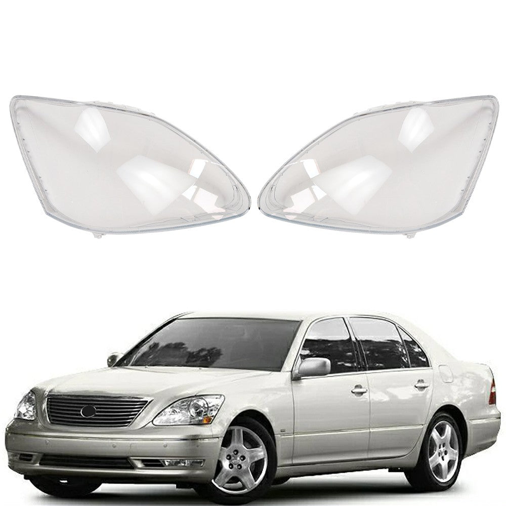 Front Headlight Lens Headlamp Cover Left Right Pair for Lexus LS430 2004 06