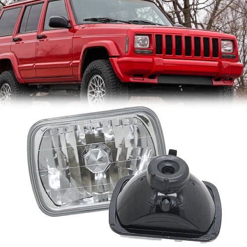 1984-2001 Jeep Cherokee XJ 5x7 Diamond-Cut H4 Headlight Pair