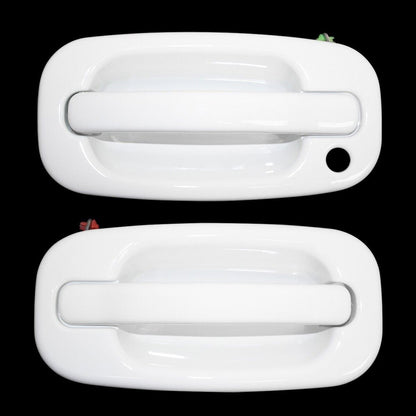 Front Exterior Olympic White Painted Door Handle Set 1999 2007 Silverado