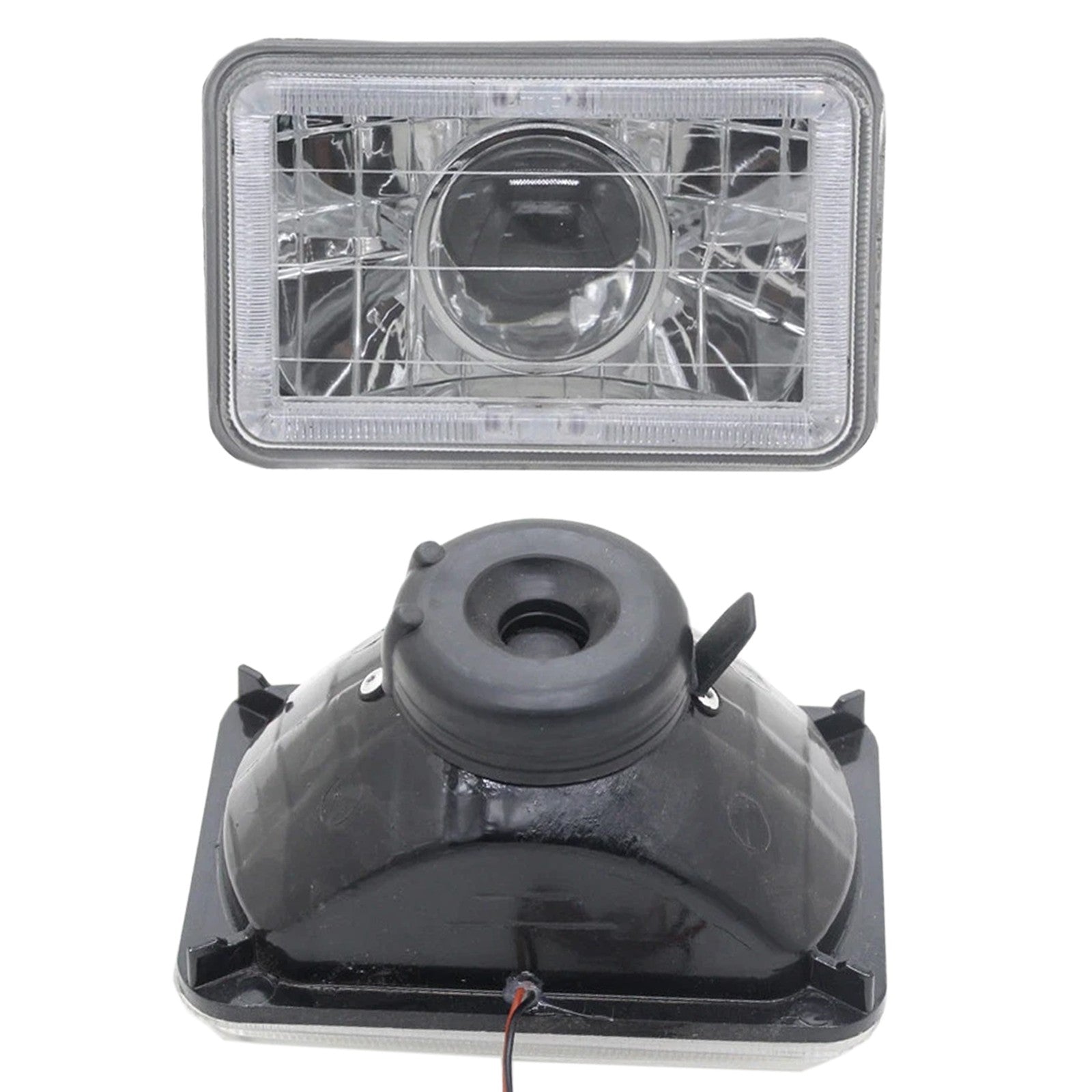Pair FOR Chevrolet C10 1980 1981 1982 4x6" inch LED Red Clear Lens Headlights