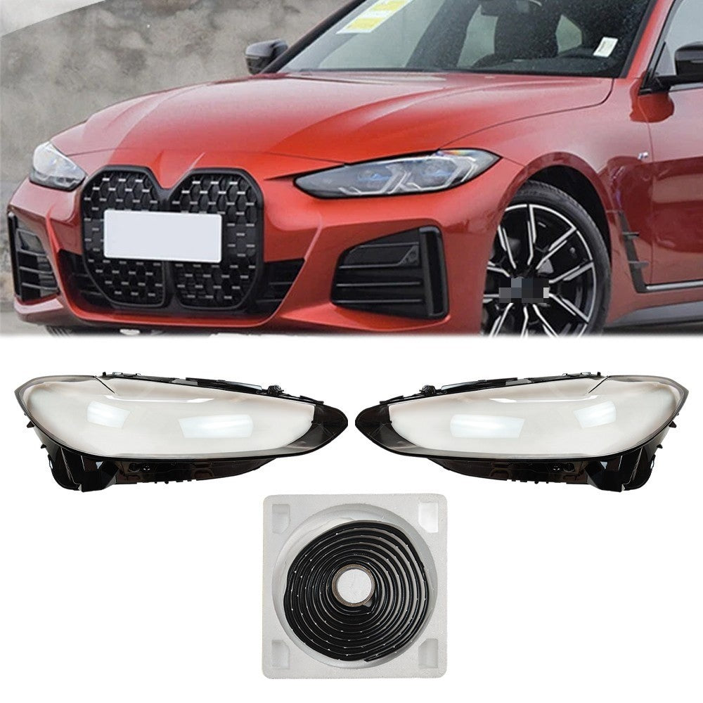 New Pair Front Headlamp Lens Cover Glue 2020 2022 G22 G23 for BMW 4 Series