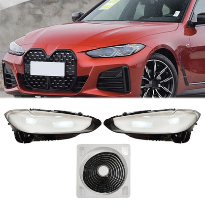 New Pair Front Headlamp Lens Cover Glue 2020 2022 G22 G23 for BMW 4 Series