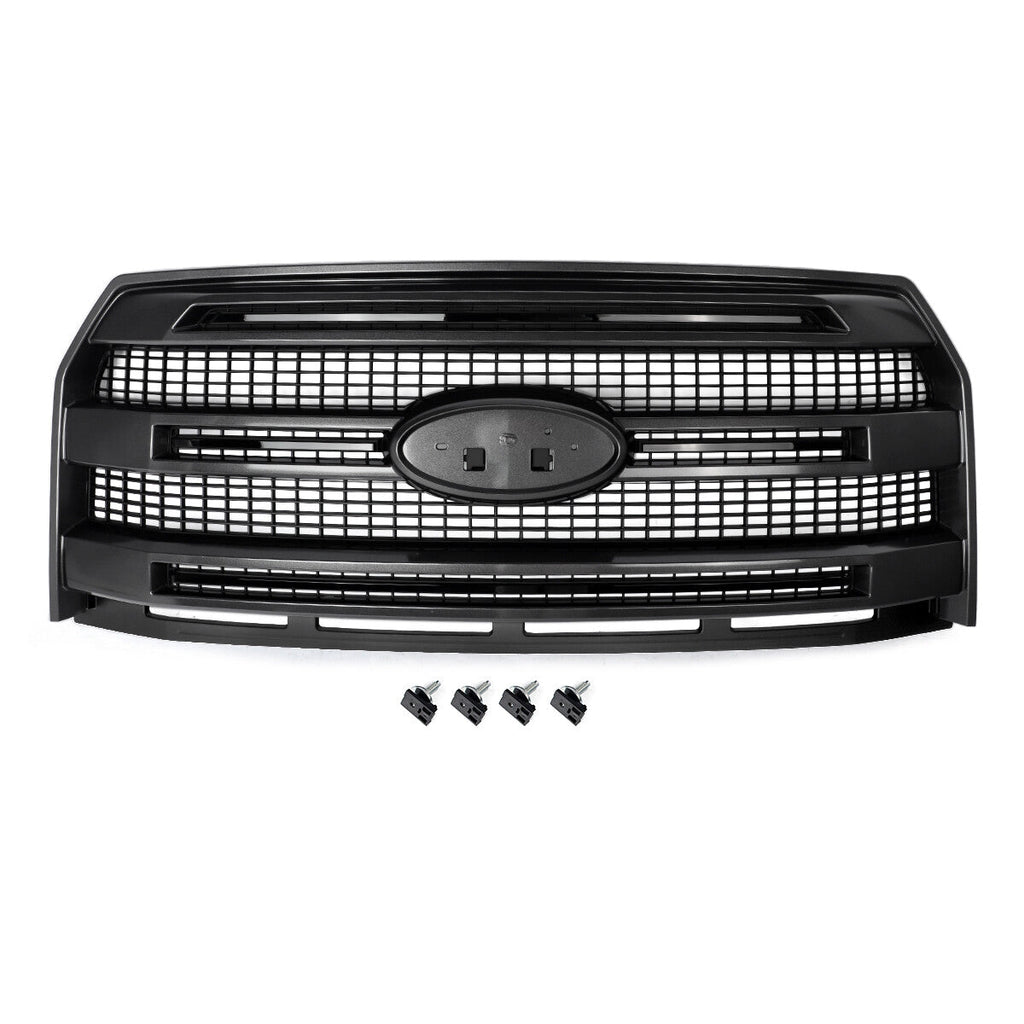 Matte Black Front Bumper Grille W/O Camera Hole For 2015-2017 Ford F-150 F150