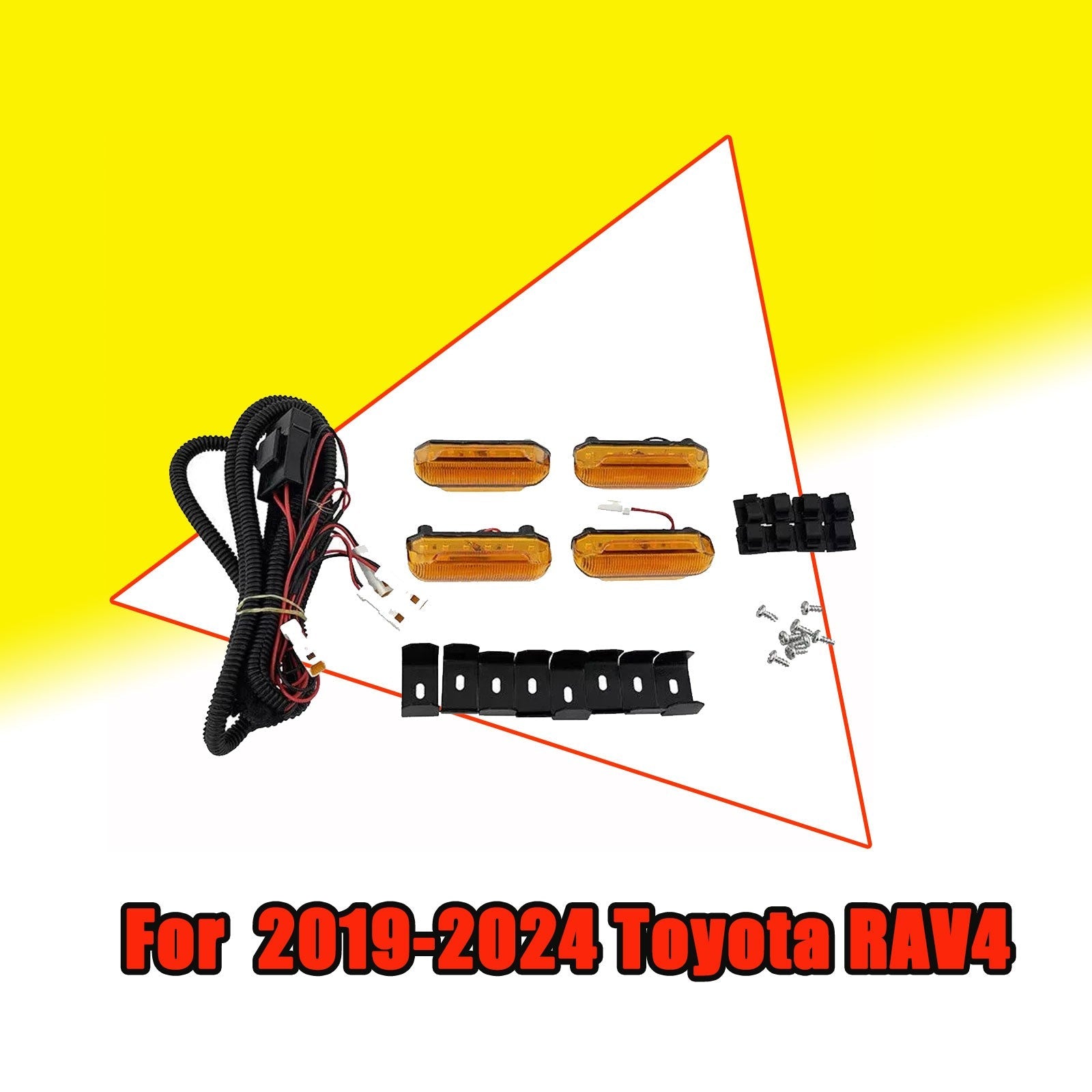 ZZ2V00966 4PCS LED Amber Grill Marker Light Kit for 2019-2022 for Toyota RAV4