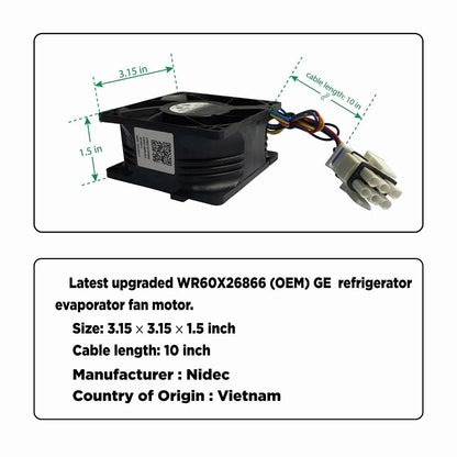 WR60X10356 Refrigerator Fan for GE for Nidec V80E14MS2A3 239D1412P002 13 6V