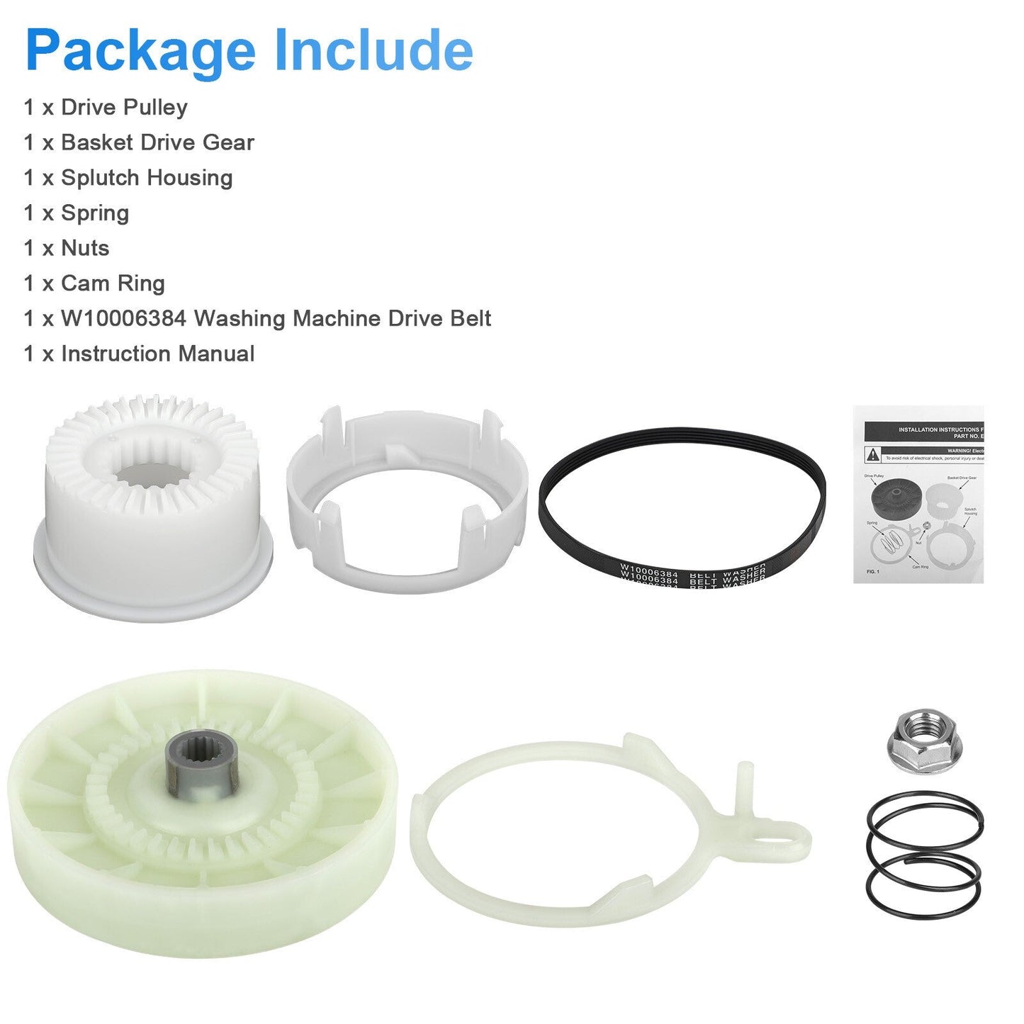 W10006356 Washer Pulley Clutch Kit for Whirlpool AP4514410 PS2579377
