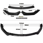 Glossy Black Front Bumper Lip Splitter Chin For 2018-2024 Infiniti Q50 Luxe Base