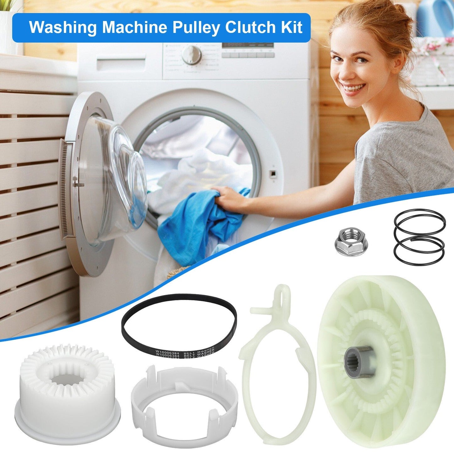 W10006356 Washer Pulley Clutch Kit for Whirlpool AP4514410 PS2579377