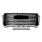 Front Bumper Grille Black w/Chrome Trim Fit GMC Sierra 2500 HD/3500 HD 2020-2023