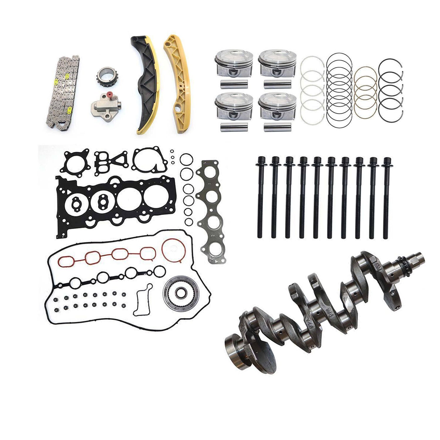 Engine Rebuild Kit Piston Gasket Bolt Timing Kit Crankshaft for Hyundai for Kia