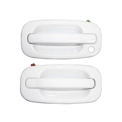 Front Exterior Olympic White Painted Door Handle Set 1999 2007 Silverado