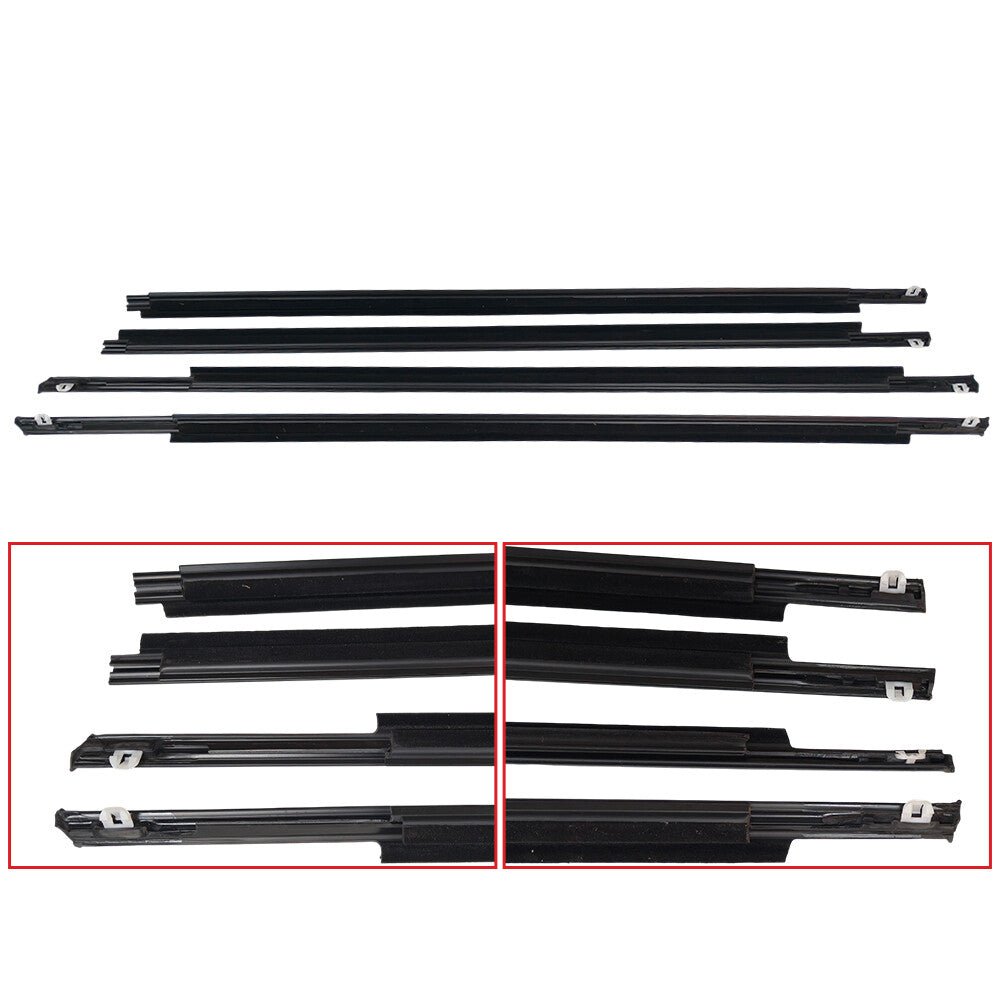 Front Rear Door Belt Moulding Weatherstrips for Toyota Prius 2004 2009