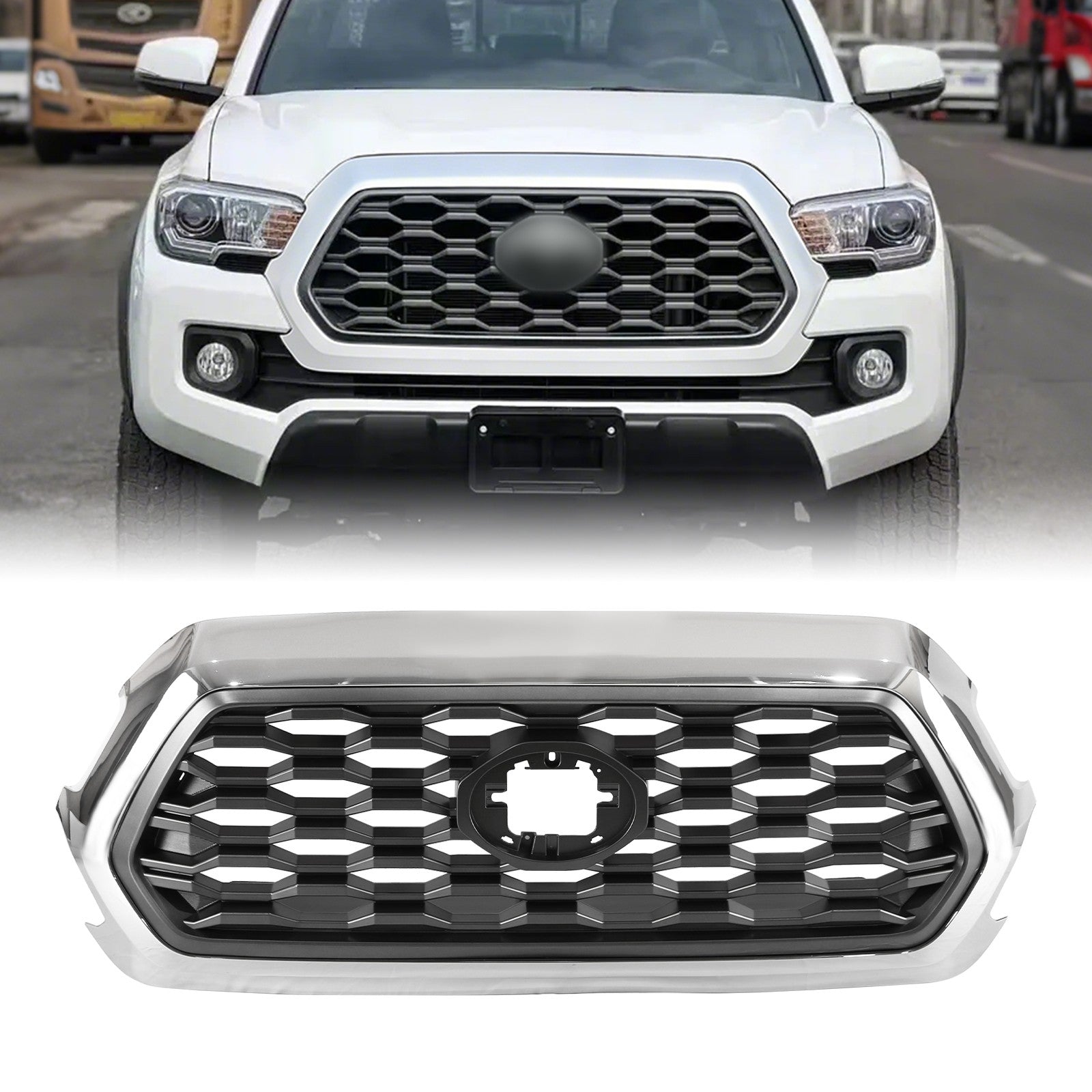 For Toyota Tacoma 2016-2022 Front Upper Grille Assembly w/Chrome Shell Outer