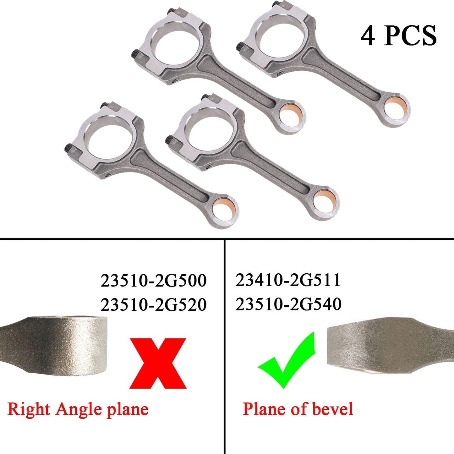 23510 25240 4Pcs Connecting Rod 2 4L for Kia Sorento for Hyundai Sonata