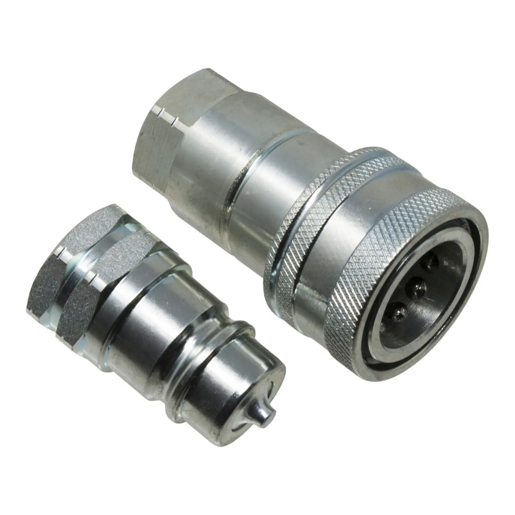1/2" NPT Hydraulic Quick Connect Coupler Kit, Poppet Valve
