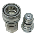 1/2" NPT Hydraulic Quick Connect Coupler Kit, Poppet Valve