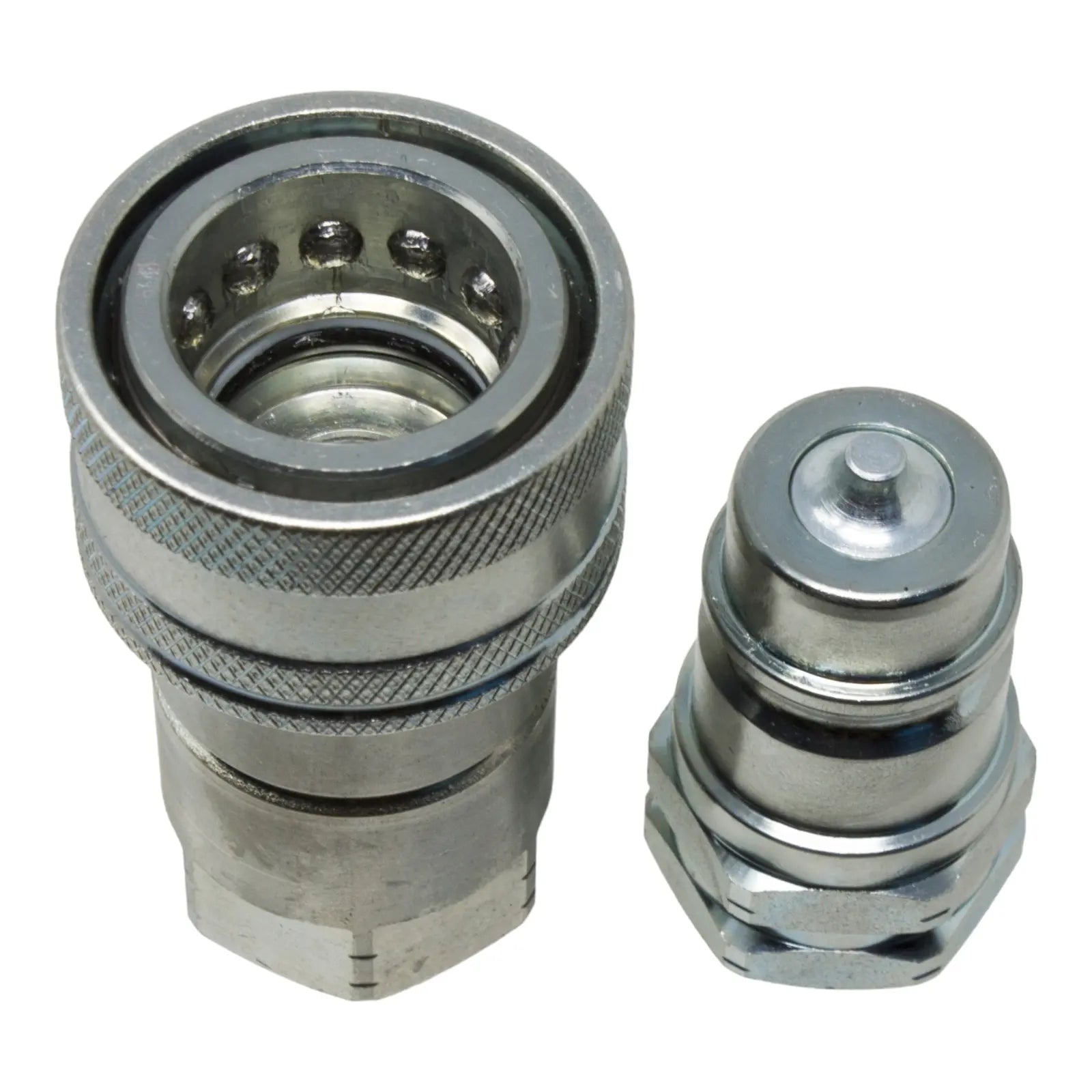 1/2" NPT Hydraulic Quick Connect Coupler Kit, Poppet Valve