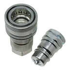 1/2" NPT Hydraulic Quick Connect Coupler Kit, Poppet Valve
