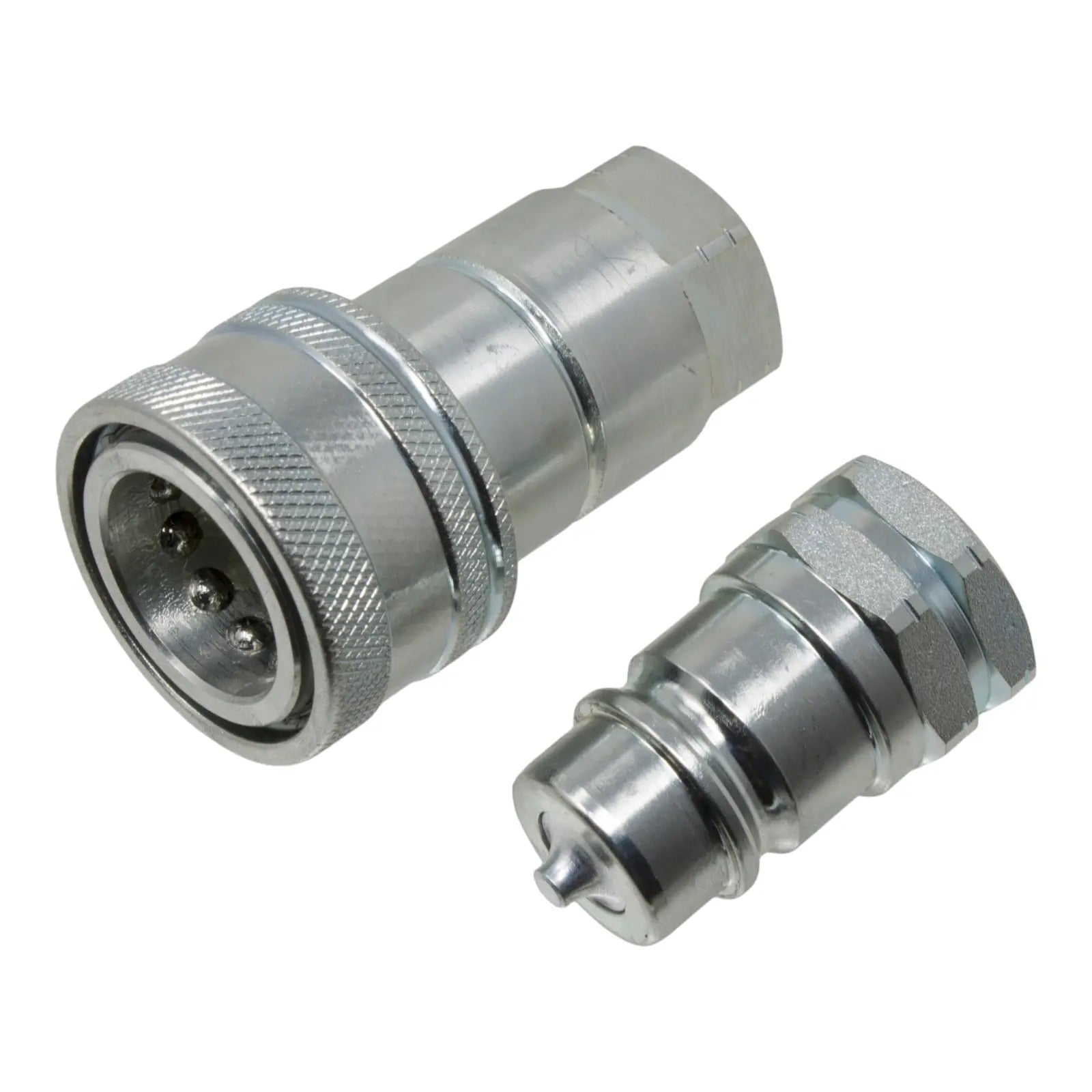 1/2" NPT Hydraulic Quick Connect Coupler Kit, Poppet Valve