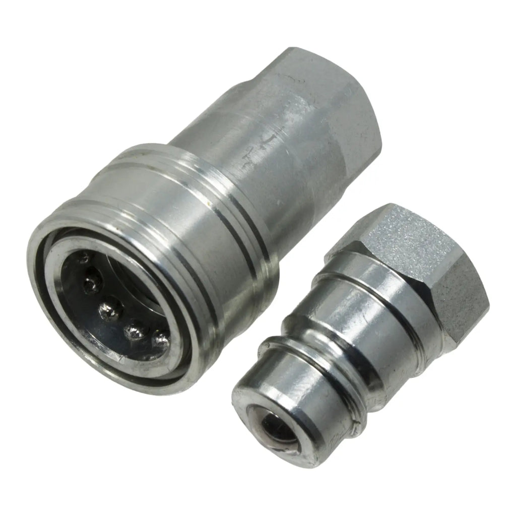 1/2" NPT Hydraulic Quick Connect Coupler Kit, Ball Valve
